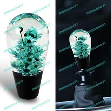 Teal Unique 100mm Real Flowers Gear Stick Shift Knob Lever Shifter W 3 Adapters Teal Unique 100mm Real Flowers Gear Stick Shift Knob Lever Shifter W 3 Adapters