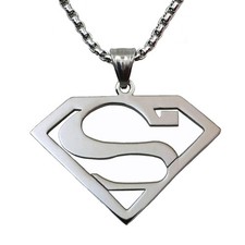316L Stainless Steel Superhero Pendant Necklace - Silver Color