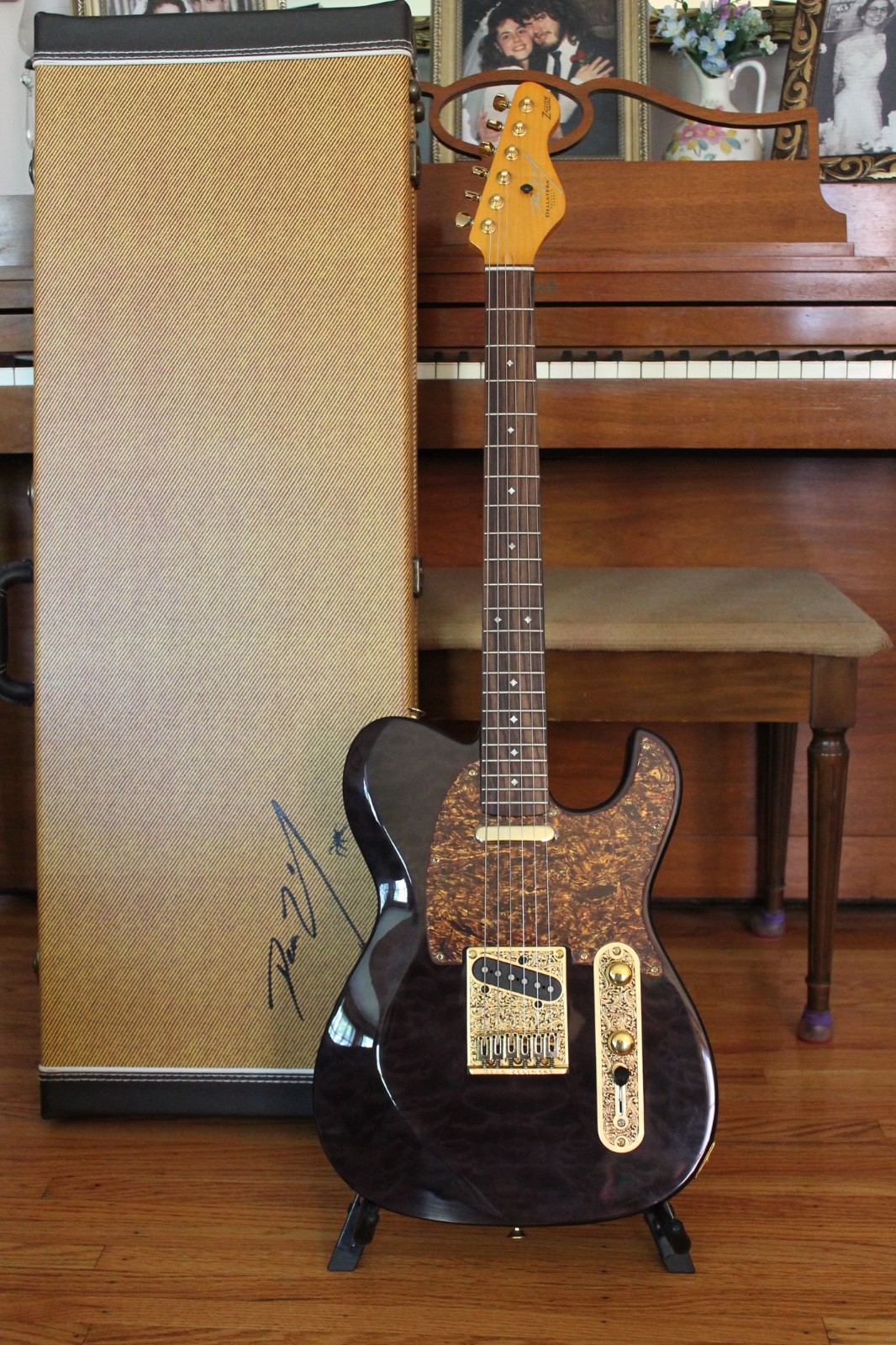 DEAN ZELINSKY 2018 Dellatera Z-GLIDE Custom QUILT Top ELECTRIC Guitar & Case NEW