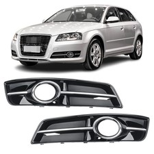 2x blende lüftungsgitter nebelscheinwerfer für Audi A3 8P Matt Schwarz ab 08