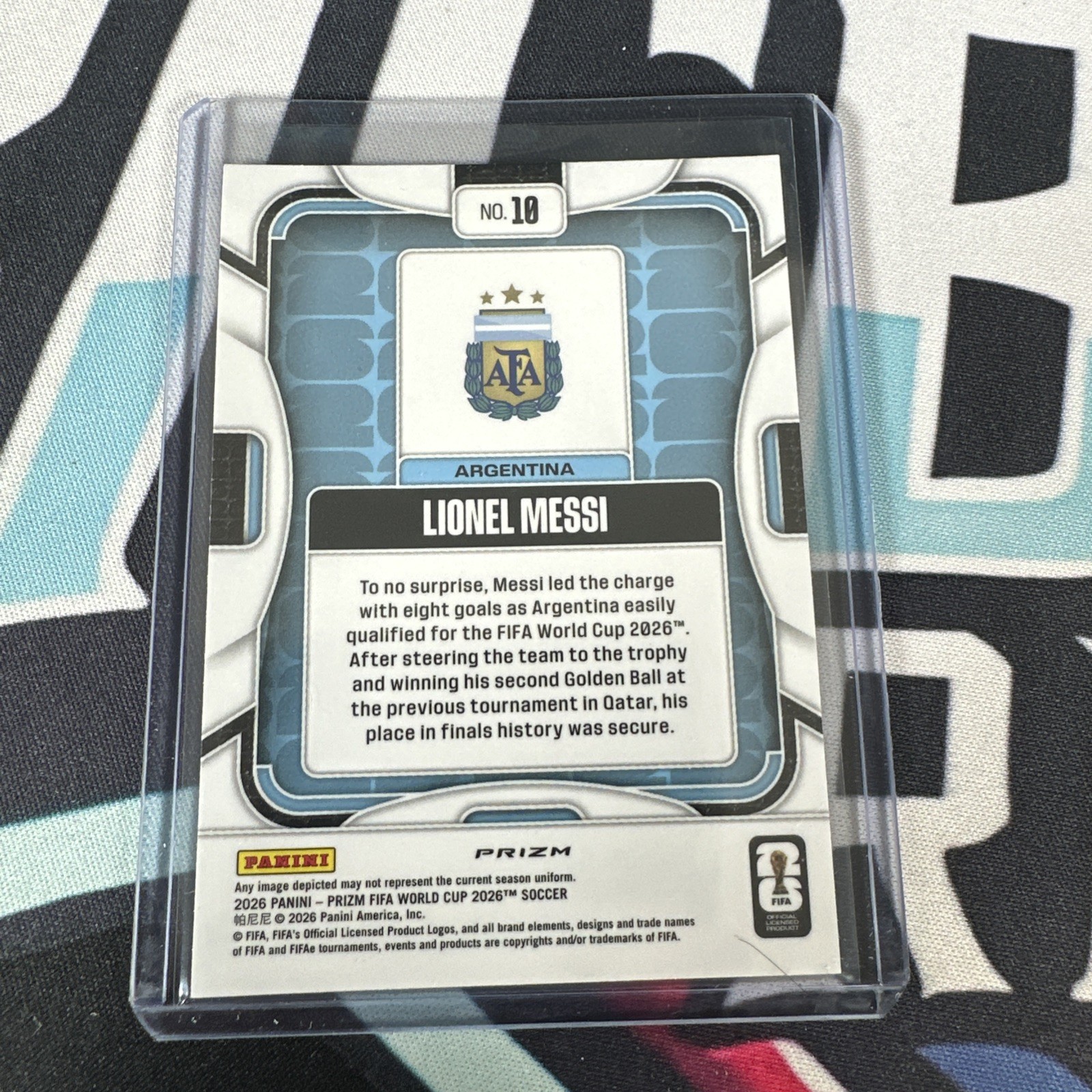 LIONEL MESSI 2026 Panini Prizm FIFA World Cup Silver Disco Argentina #10 view 2