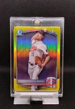 2025 Bowman Chrome Prospect Andrew Morris #BCP-90 Yellow Refractor /75