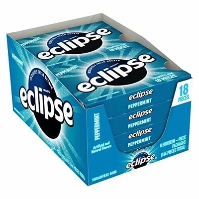 ECLIPSE Sugar-Free Peppermint Chewing Gum - 8 Packs-3 BOX