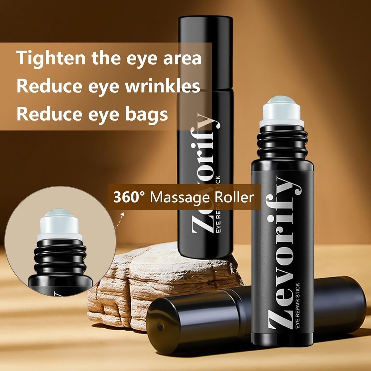 Zevorify Eye Repair Stick for Men - Caffeine Under Eye Roller for
