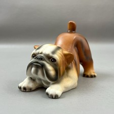 Vintage Red Bulldog Figurine Playful Pose Sweet Face Ready To Play 3.25x3"