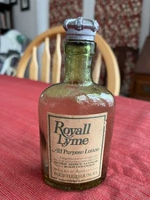 Vintage Royall Lyme 4 Fl. Oz All Purpose Lotion Embossed Bottle Paper Label