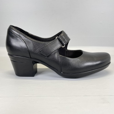 #ad Clarks Emslie Lulin Mary Jane Heels Womens Size 9 W Black Strap Comfort Shoes $29.99