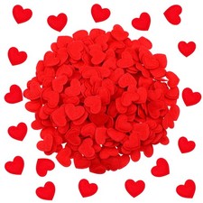 300 Pieces Valentine's Day Felt Hearts Decoration 0.67 X 0.63 Inch, Red