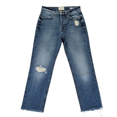 FRAME Le Pegged Jean Bloomfield Distressed High Rise Straight Jeans 24 LPJ385