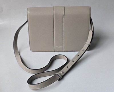 Jimmy Choo Cheri XB/M Crossbody Handbag Taupe Gray Leather Jeweled