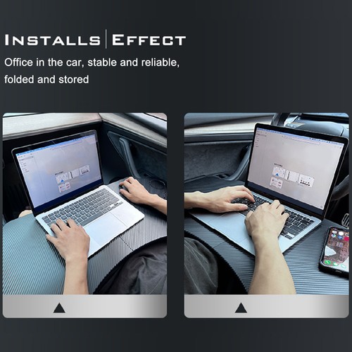 Car Multipurpose Tray Foldable Car Tray MDF Carbon Fiber Style For - Afbeelding 2 van 24