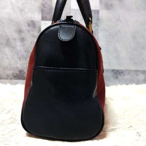 Rare mini sac vente Yves Saint Laurent Ysl Boston cuir toile bordeaux