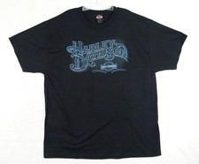 Harley-Davidson Unisex Size XL Black Graphic Cotton T-Shirt - Logo