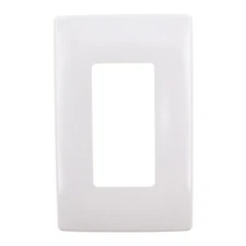 PASS & SEYMOUR SW26-W SCREWLESS WALL PLATE, SINGLE-GANG, DECORATOR, WHITE