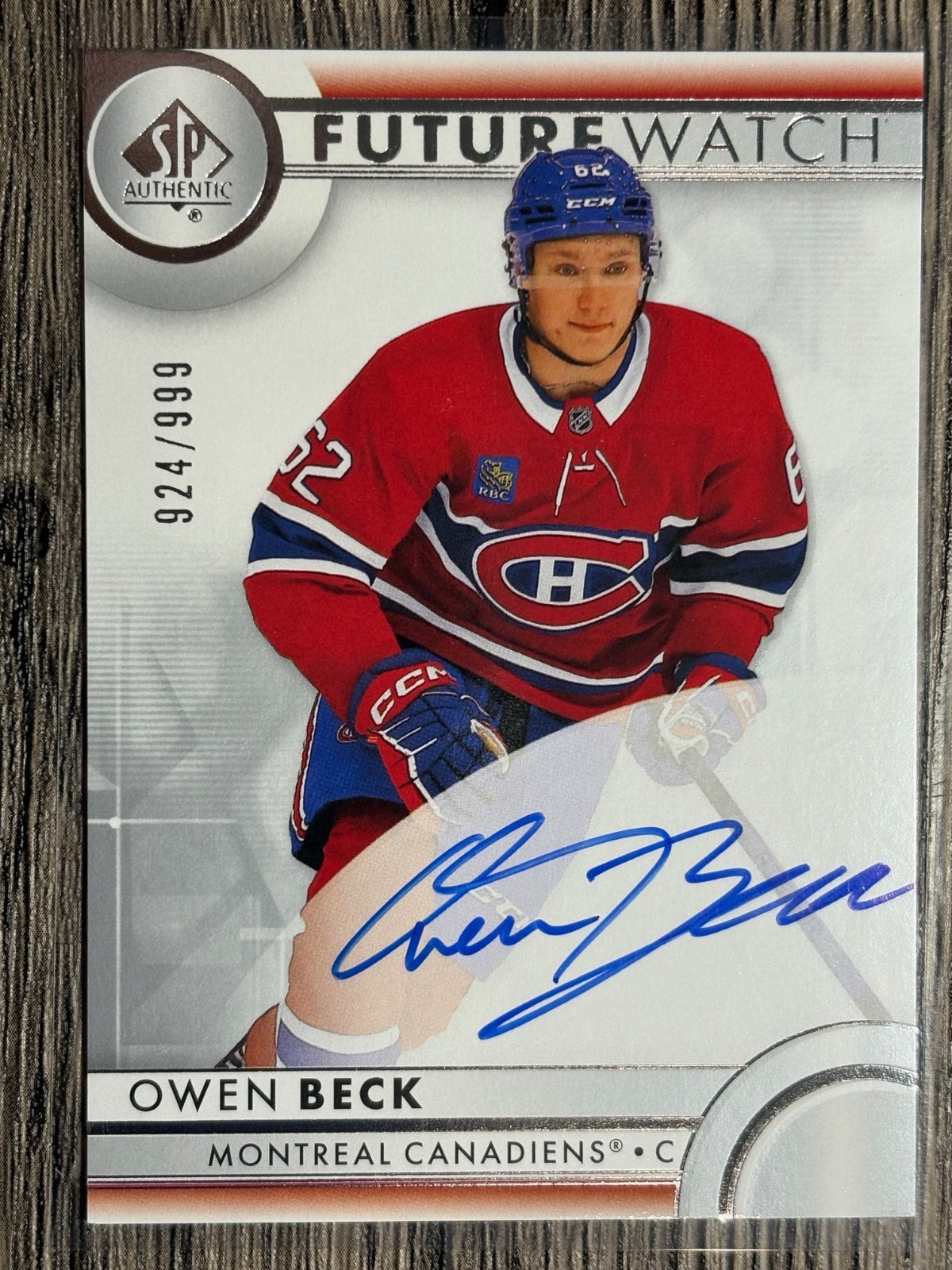 2023-24 SP Authentic #113 Owen Beck FUTURE WATCH AUTOGRAPH (#924/949) RC
