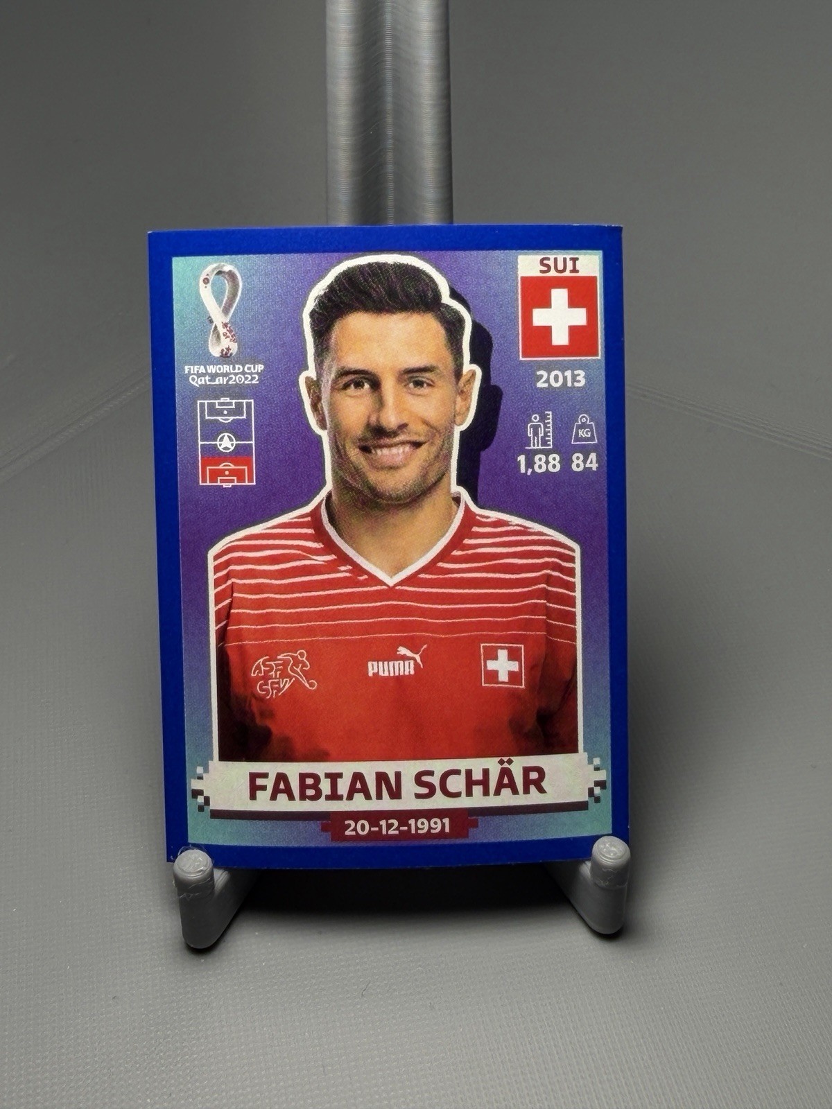 2022 Panini FIFA World Cup Qatar FABIAN SCHAR Switzerland Blue sticker #SUI9