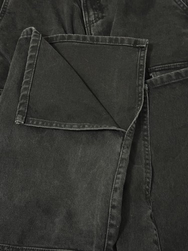 Zara Denim Women’s Black Cargo Slash Pocket Jeans 4 Split Hem - Picture 10 of 14