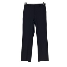 Uniqlo Stretch Twill Dress Pants Womens 8 Black Tapered Leg Workwear 144529