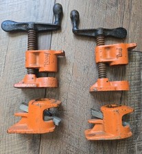 VTG Set of 2 Pairs Pony 3/4" Pipe Clamp Tools Woodworking Made in USA