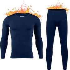 Men's Breathable Fleece Lined Thermal Set - Perfect for Cold Weather Activities