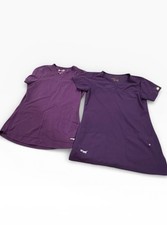 Lot 2 Greys Anatomy Purple Scrub Top Ladies Vet Nursing Small