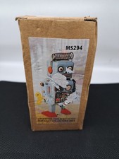 Tin Robot 4.5" Wind Up Blue Litho Retro Collectible Mini Robot MS294