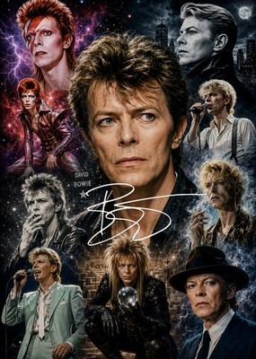 David Bowie signed Pre-Print Unterschrift A4 Autogramm Montage FOTO Geschenk