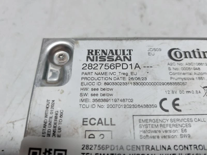 282756PD1A CENTRALINA CONTROLLO TELEMATICA NISSAN JUKE II (F16) 1.6 HYBRID 16v 8 - Immagine 4 di 4