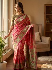 ETHNIC SARI WEDDING DESIGNER BOLLYWOOD SAREE BLOUSE INDIAN PAKISTANI PARTY WEAR
