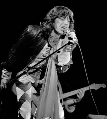 Jagger on Stage Rolling Stones Concert Black & White Picture Photo 6x8
