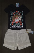 NEW GIRLS SQUISHMALLOWS SHORT SET OUTFIT SIZE XS 4-5