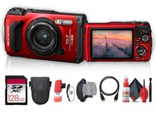 OM System Tough TG-7 Digital Camera Red Bundle
