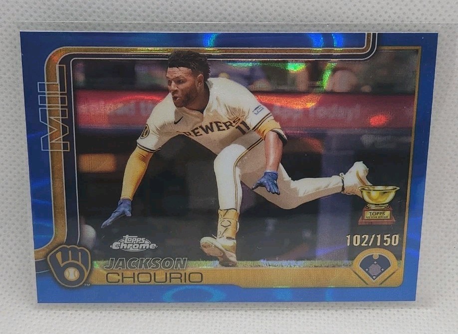 2025 Topps Chrome - Jackson Chourio #262 Blue Lava Refractor /150