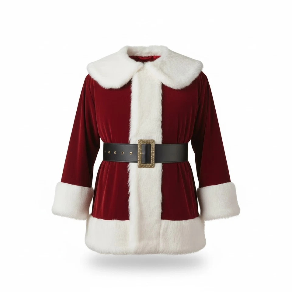 Disfraz de Papá Noel de terciopelo de lujo para hombre - Traje de piel bordada XS-5XL Foto 4 de 4