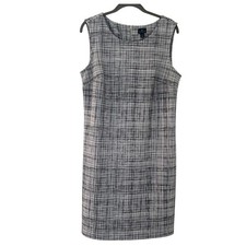 Shift Dress Sz L Black White Worthington Sleeveless Stretch Work Casual