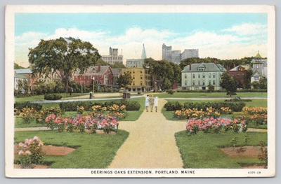 #ad 1932 Portland Maine Deering Oaks Extension Park City View Vintage Postcard $6.39