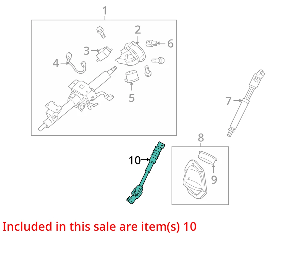 Eje de columna de dirección OEM 45203-60181 - Toyota 4Runner Lexus GX460 2010-2024 NUEVO Foto 3 de 4