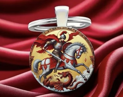 St George Key Ring and the Dragon Patriotic Key Change FREE POSTAGE  