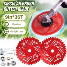 2 Pack 9"x 36 Teeth Carbide Tipped Blade kit for Brush Cutter Trimmer Weed Eater