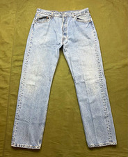 Vintage Levi's 501 34x30 Men's Light Wash Straight Button Fly Jeans Made in USA