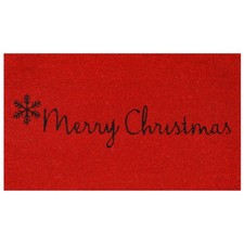 101782436 Red Merry Christmas Doormat, 24" x 36", Red/Black