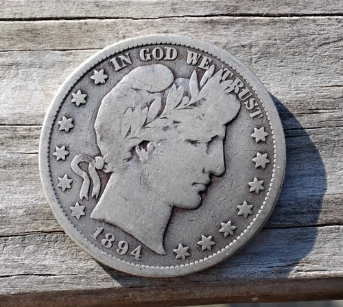 SILVER HALF DOLLAR CIRCULATED 1894S BARBER