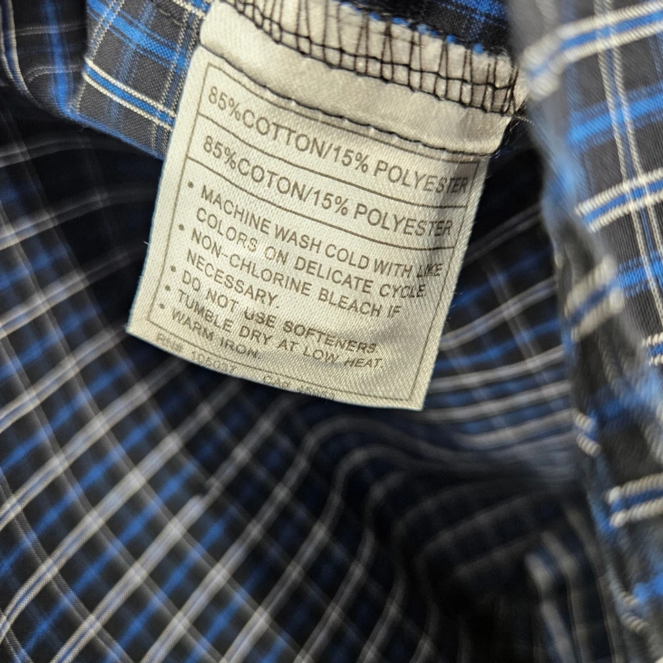 Camisa Ariat Pro Series Para Hombre Grande Con Botones Manga Larga Azul Cuadros Western Foto 4 de 4