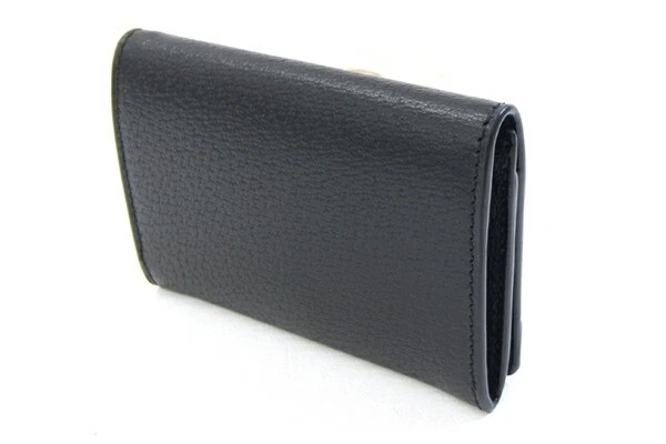 Estuche para tarjetas de visita Gucci, entrelazado G, 739425, cuero negro, usado, Foto 2 de 4