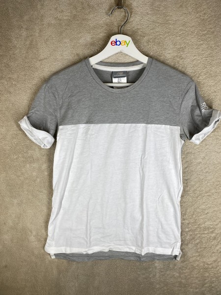 New Balance T-Shirt Tee Top Size XS Womens Grey White Logo Short Sleeve