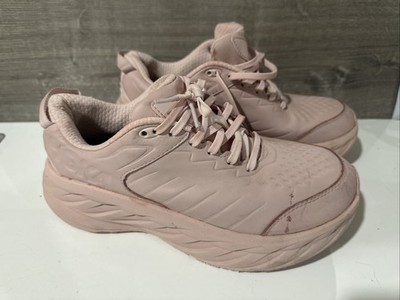 Hoka Bondi SR Peach Whip Leather Lace Up Athletic Sneaker Shoes Size 9.5D Wide