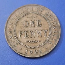 1926  AUSTRALIA One 1 Penny Coin (KM.#23)