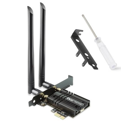 WiFi Karte, Ubit Tri-Band 5400Mbps 5400Mbps + Bluetooth 5.3 (Kühlkörper), schwarz 