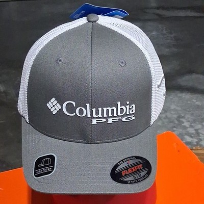 Columbia PFG Hat S/M Flexfit High Crown Mesh Ball Cap Titanium Hook Logo NWT