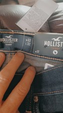 Hollister NWT Men's Jeans Slim Straight Sz 32x32 Dark Wash Stretch Denim